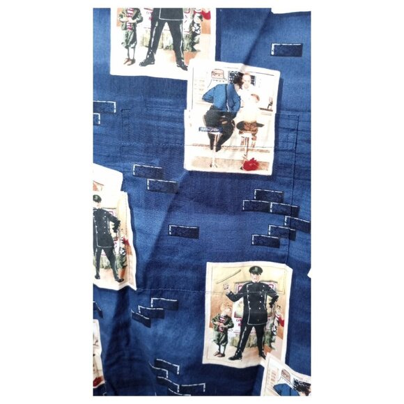 VTG Saturday Evening Post Shirt Mens XLT 17/17.5 Button Up Cotton Police Novelty - Picture 4 of 12